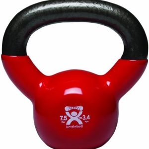 CanDo Vinyl-Coated Kettlebell, 7.5 Pound, Fitness Enthusiasts, Home Gym, Durable Construction, Easy Grips, Weightlifting