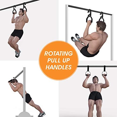 Yes4All Rotating Pull Up Handles for Pull Up Bar - Strength Training Workout - Non-Slip & Foam Pad Grips