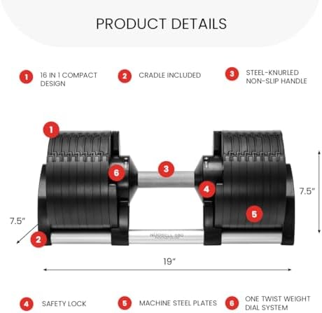 NUOBELL Adjustable Dumbbells 5-80 lbs: Versatile & Space-Saving, Perfect for Home Gym Enthusiasts & Workouts
