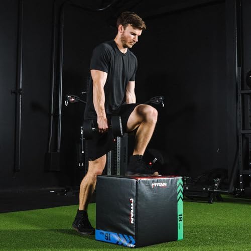 Titan Fitness Heavy Duty Pro-Duty HIIT Foam Plyometric Box for Home and Gym Use - Box Squats and Step-Ups, Suitable for