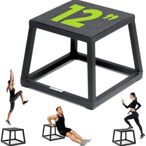 Rage Fitness Anti-Slip 12-18-24 Inch Plyo Box for Home Gym Strength Training Rage Fitness Pre-Assembled 12-18-24 Inch