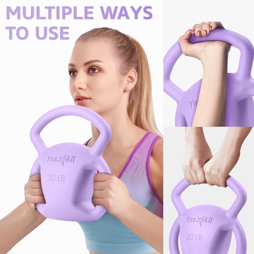Yes4All Kettlebell, Strength Training Kettlebells for Women, Wide Multi-grip Textured Handle for Home Gym Exercises & Fu
