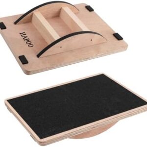 Anti-Slip Balance Board for Adult Core Strength Therapy | Wooden Wobble Board Stand-Desk Workout | Adult Anti-Slip Bala