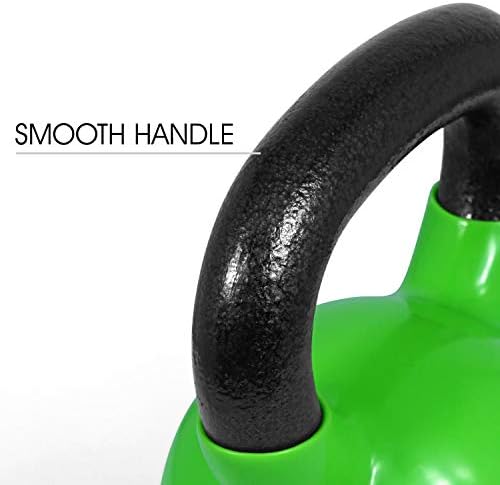 Yes4All Kettlebell, Stable Flat Bottom Kettlebell, Cast Iron Sets for Full Body Workout, Push Up, Grip Strength Training