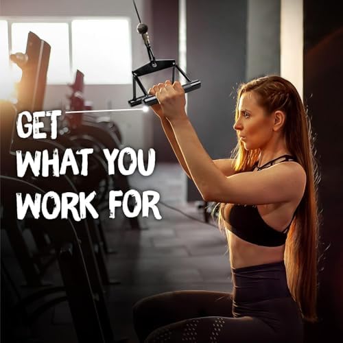 Yes4All Cable Machine Attachment, Double D Handle & Tricep Rope Cable Attachment, Gym Weight Machine Accessories Load 88