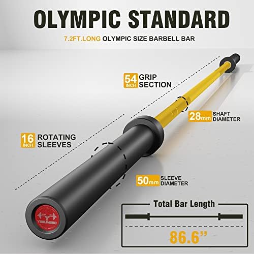 Olympic Barbell for Weightlifting 700LB, Fitness Buffs, Home Gym, Strength Training, 9'9" Long