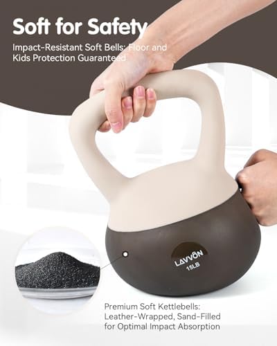 Cushioned Impact-Resistant Base Kettlebell for Home Workouts, Anti-Slip Grip Weight for Women & Men, Safe Strength Train