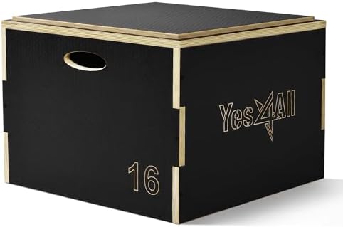 Yes4All 3 In 1 Wooden Plyo Box for Home Jump Training and Outdoor Exercise | Yes4All Plyometric Box Platform: Versatile
