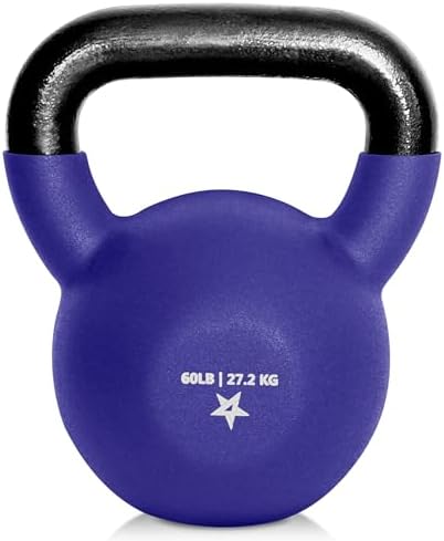 Yes4All Kettlebell - 35 LB Neoprene Coated Cast Iron Kettlebell for Home Gym, Wide Grip Handle & Flat Bottom for Swings