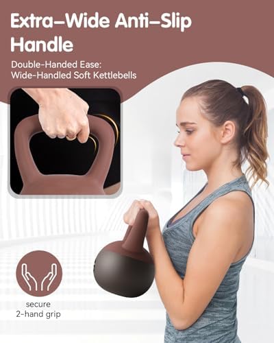 Cushioned Impact-Resistant Base Kettlebell for Home Workouts, Anti-Slip Grip Weight for Women & Men, Safe Strength Train