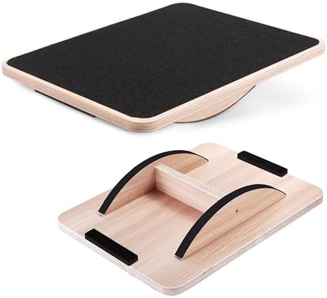 Yes4All Professional Anti-Slip Rocker Board for Leg Workout and Standing Desk Use | Yes4All 350LBS Wood Balance Board,