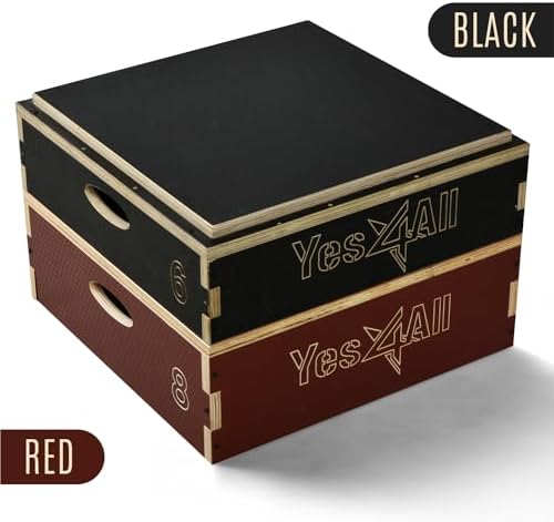 Yes4All 3 In 1 Wooden Plyo Box for Home Jump Training and Outdoor Exercise | Yes4All Plyometric Box Platform: Versatile