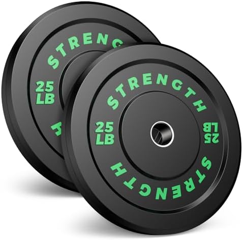 Olympic Rubber Bumper Weights for Home Gym Strength Training | 2 Inch Barbell Plate Set for Home Gym Strength Training