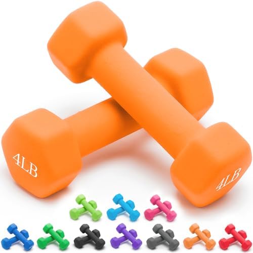 Portzon Dumbbells 10 Colors Options 1-15LB Anti-Slip Anti-Roll Hex Shape