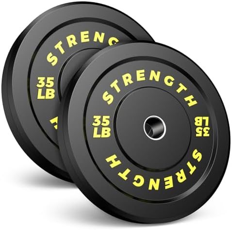 Olympic Rubber Bumper Weights for Home Gym Strength Training | 2 Inch Barbell Plate Set for Home Gym Strength Training