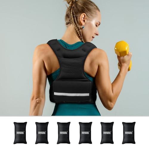 Feyachi Adjustable Weighted Vest for Running Workout and Training - 3-12 lbs / 12-20 lbs / 20-32 lbs - Reflective Design