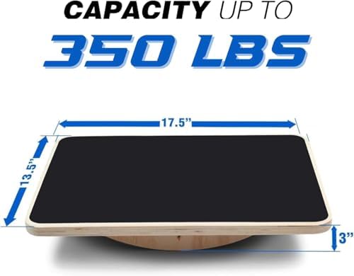 Yes4All Professional Anti-Slip Rocker Board for Leg Workout and Standing Desk Use | Yes4All 350LBS Wood Balance Board,