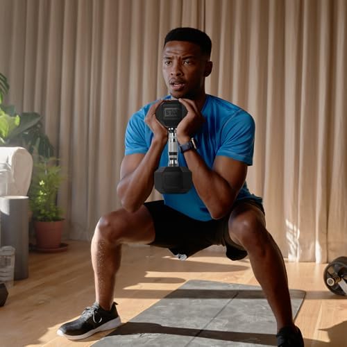 RitFit 250LB Rubber Hex Dumbbells with Weights Rack for Home Strength Training | RitFit 300LB Rubber Hex Dumbbells and