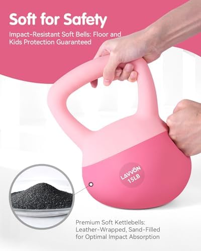 Cushioned Impact-Resistant Base Kettlebell for Home Workouts, Anti-Slip Grip Weight for Women & Men, Safe Strength Train