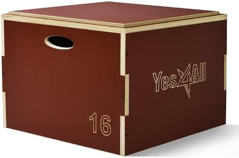 Yes4All 3 In 1 Wooden Plyo Box for Home Jump Training and Outdoor Exercise | Yes4All Plyometric Box Platform: Versatile