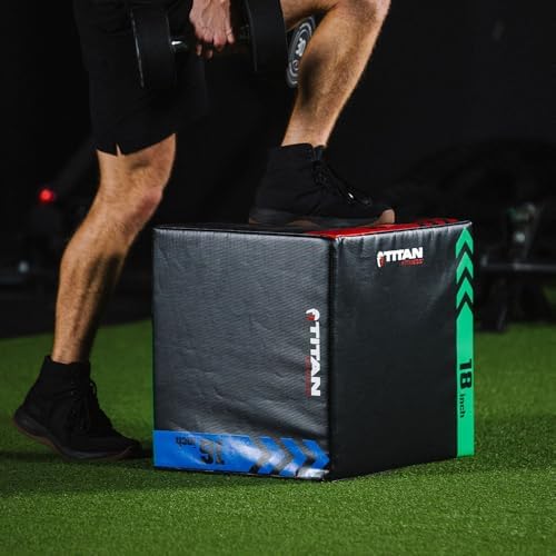 Titan Fitness Heavy Duty Pro-Duty HIIT Foam Plyometric Box for Home and Gym Use - Box Squats and Step-Ups, Suitable for
