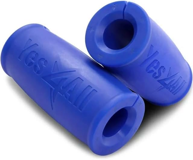 Yes4All Thick Dumbbell Handles Grips, Firm Rubber Barbell Grips for Increasing Forearm Strength and Muscle Building in W