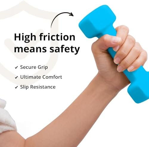 Portzon Dumbbells 10 Colors Options 1-15LB Anti-Slip Anti-Roll Hex Shape