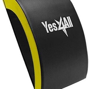 Yes4All Foldable Ab Workout Equipment for Home Gym Sit Up Mat & Core Training, Back Stretching Exercise Pad, Yellow Ye