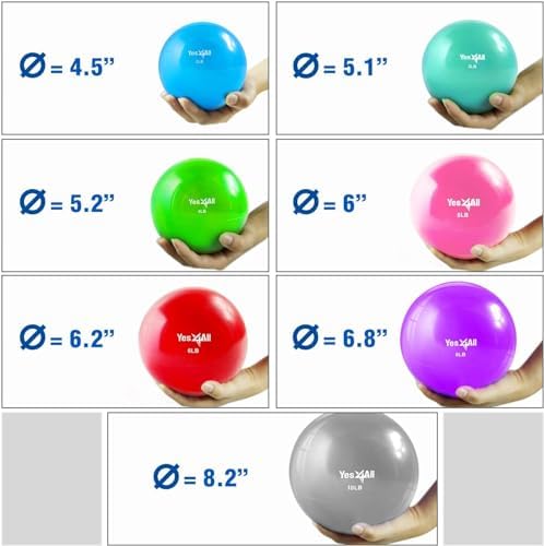 Yes4All Weighted Toning Balls for Exercise and Pilates | Yes4All Soft Medicine Balls for Balance and Flexibility Traini