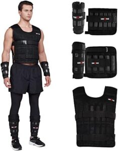 Adjustable Weighted Vest 44LB for Fitness Training Men Women | Workout Weight Vest 44LB with 96 Steel Plates Weights fo
