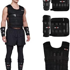 Adjustable Weighted Vest 44LB for Fitness Training Men Women | Workout Weight Vest 44LB with 96 Steel Plates Weights fo