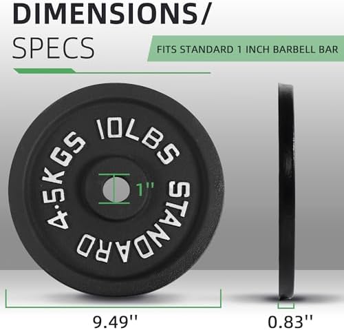 Fitvids Cast Iron Weight Plate Sets for Strength Training & Weightlifting, 35 LBS or 75 LBS or 120 LBS Sets Fitvids Ca