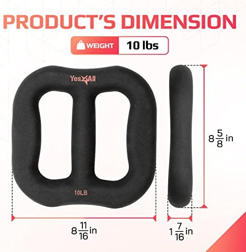 Yes4All 3-in-1 Multifunctional Neoprene Dumbbell, Ergonomic Curve, Black Yes4All Multi-Usage Dumbbell with Solid Core,