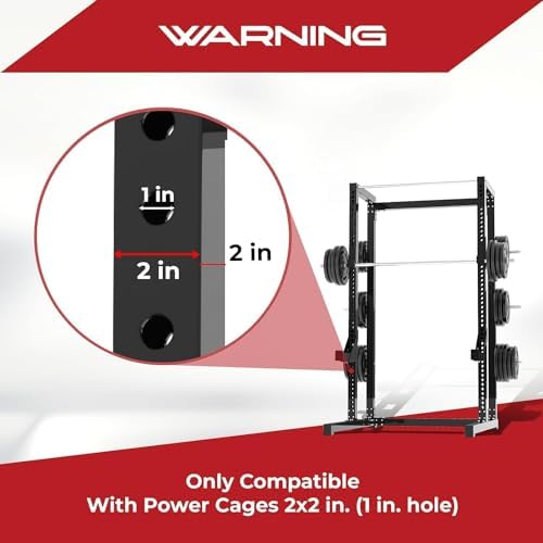 Yes4All Heavy Duty Power Rack J-Hooks & Attachments for 2x2 & 3x3 Power Racks – Ideal for Home Gym Fitness Lovers
