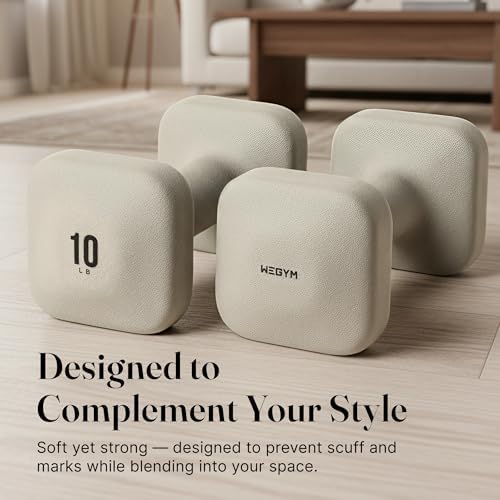 SafeGrip Square Dumbbells Anti Slip Handles for Home Workouts | WeGym SafeGrip Square Dumbbells Stable Design Prevents