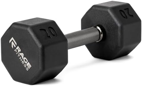 Rubber Coated Dumbbells No Roll Design Easy Grip 10-60 LBS for Strength Training Home Gym