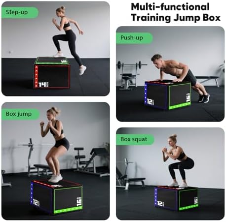 3-in-1 Plyometric Box Set - High-Density EPE & Compressed Foam Jump Box for Home Gym & HIIT & CrossFit - Non-Slip Box Ju