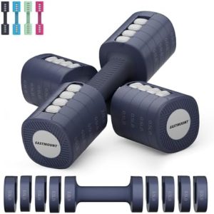 EAST MOUNT Adjustable Weight Dumbbells Set for Women Home Gym Workout EAST MOUNT 8 in 1 Hand Weights for Women 12 lbs/Pa