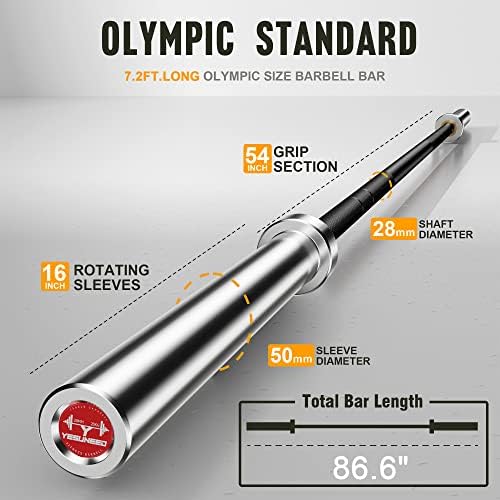 Olympic Barbell for Weightlifting 700LB, Fitness Buffs, Home Gym, Strength Training, 9'9" Long
