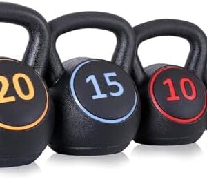 ZENY 4-Piece Kettlebell Set for Home Gym Full Body Workout | ZENY Kettlebells 5-20lb for Strength Training at Home | ZE