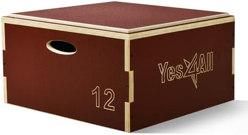 Yes4All 3 In 1 Wooden Plyo Box for Home Jump Training and Outdoor Exercise | Yes4All Plyometric Box Platform: Versatile