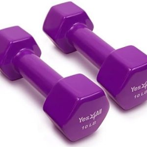 Yes4All Hexagon Neoprene Coated Dumbbell (Pair) - Multiple Weight Options for Home Gym Beginners