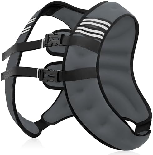 Weighted Vest for Men and Women - 10/15/20lbs - Reflective Stripe - Workout Equipment for Strength Training, Running, Wa