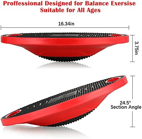 NalandaN Balance Board for Core Training Black NalandaN Wobble Board for Balance Exercises Black NalandaN Non-Skid T