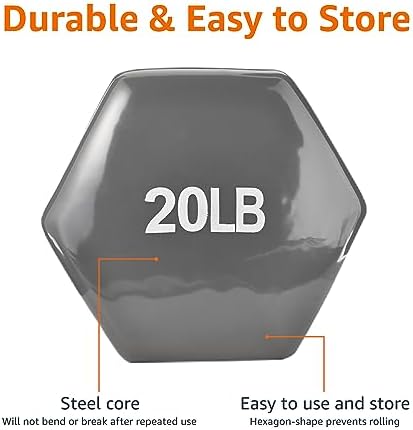 Amazon Basics Vinyl Coated Dumbbell Hand Weights for Home Gym Fitness Lovers | Amazon Basics Vinyl Coated Dumbbell Hand