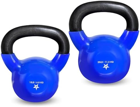 Yes4All Kettlebell, Stable Flat Bottom Kettlebell, Cast Iron Sets for Full Body Workout, Push Up, Grip Strength Training