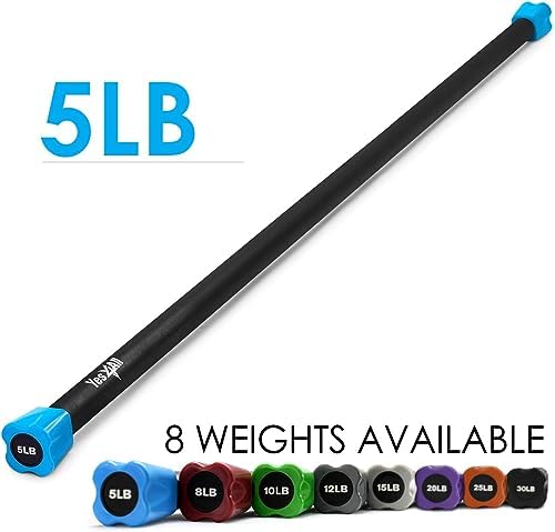 Yes4All Total Body Workout Weighted Bar - Ideal for Home and Gym Fitness Enthusiasts - Strength and Yoga Training - 1|5l