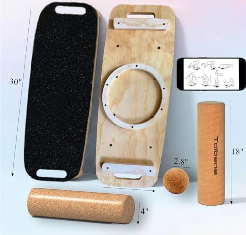 **Balance Board Trainer for Adults & Kids - Hockey Snowboard Wobble Board, Wood Made, 450lbs Core Trainer** | **Hockey