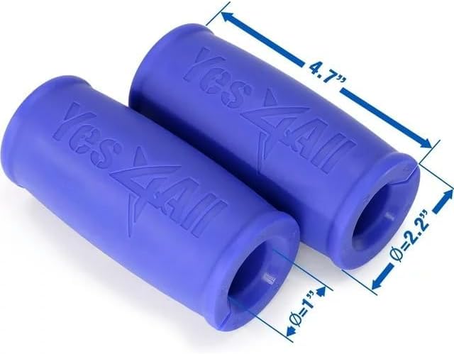 Yes4All Thick Dumbbell Handles Grips, Firm Rubber Barbell Grips for Increasing Forearm Strength and Muscle Building in W