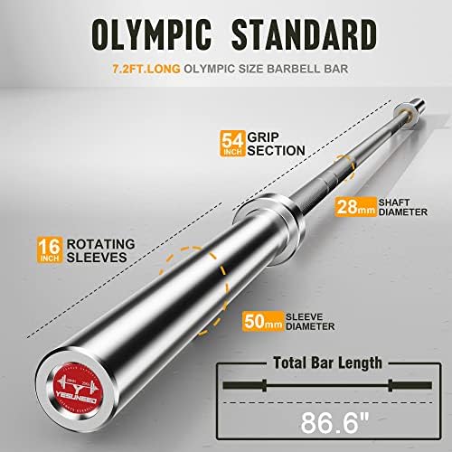 Olympic Barbell for Weightlifting 700LB, Fitness Buffs, Home Gym, Strength Training, 9'9" Long